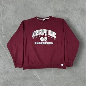 Mississippi State Bulldogs University Football Sz XL Russell Crewneck Sweatshirt